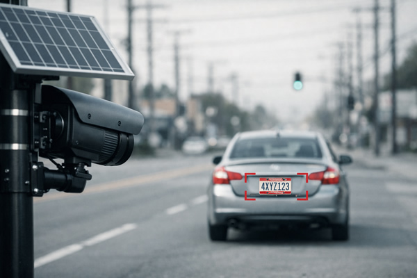 Flock Safety camera system mounted on a pole
